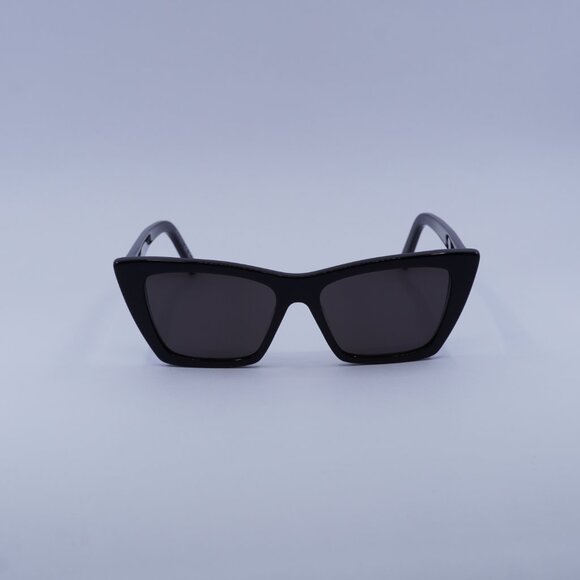 Saint Laurent SL276 MICA 001 Sunglasses Black Cat Eye Frame, Grey Lenses main image 13